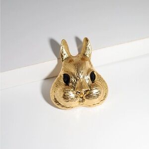 Gold Rabbit Figurine for Small Pets
